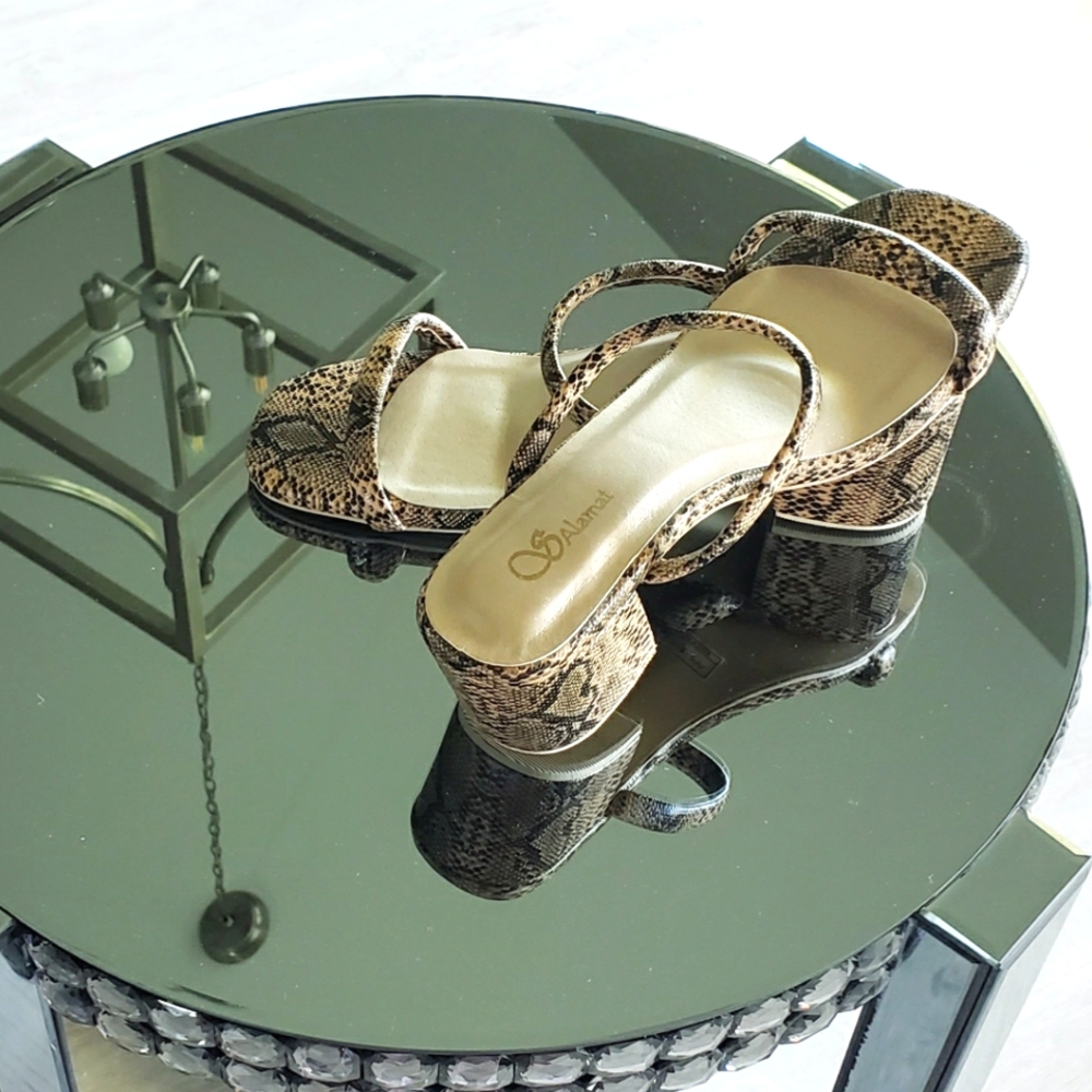 Beige Snake Sandals